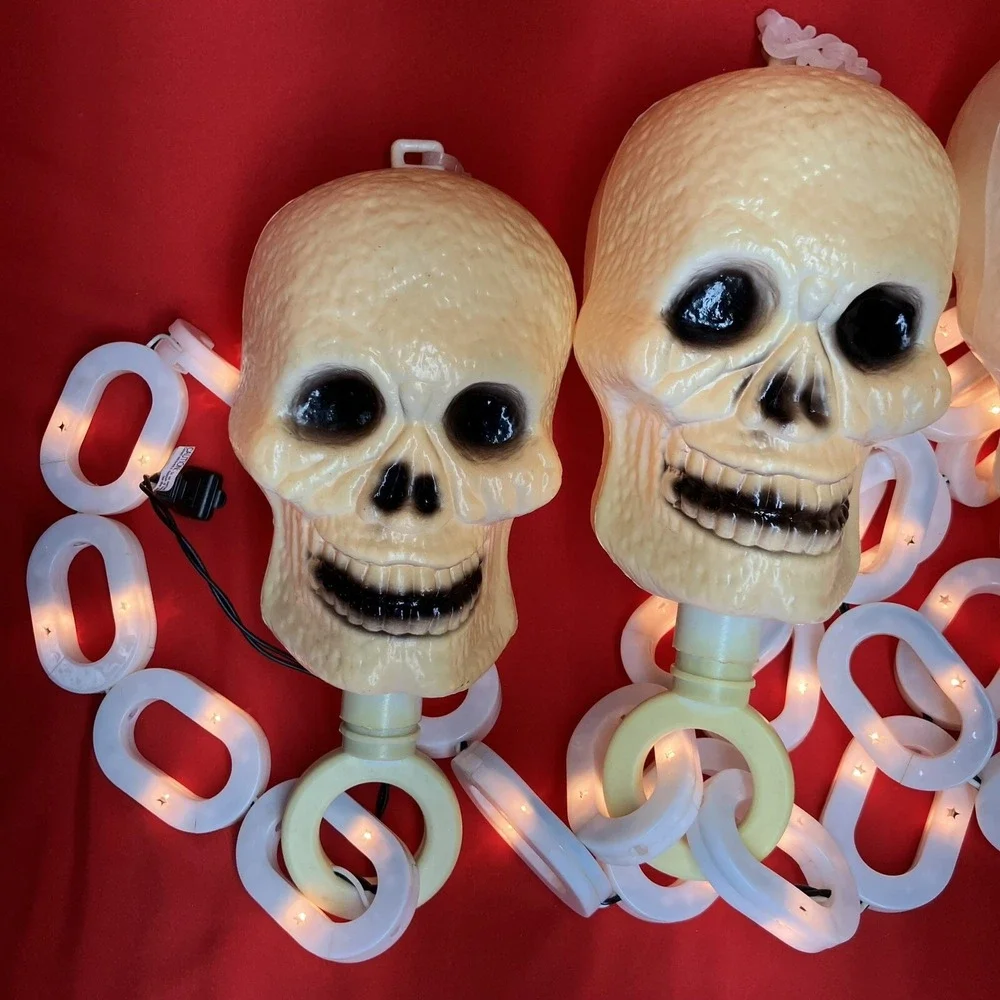 GBE Inc Skull Chain Link String Lights Hanging Halloween Skeleton